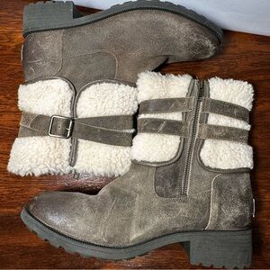 UGG Women's Blayre III Waterproof Leather Boots Brown Tan Size 10